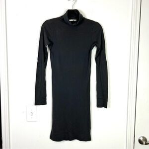 Enza Costa dress womens small Black Turtleneck Long Sleeve Form Fitting Classic